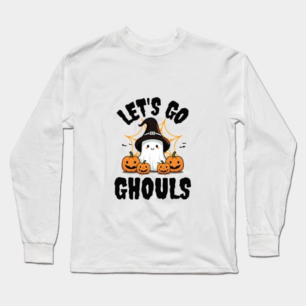 Let's Go Ghouls - Spooktacular T-Shirt for Ghostly Gatherings Long Sleeve T-Shirt by Jet Set Mama Tee